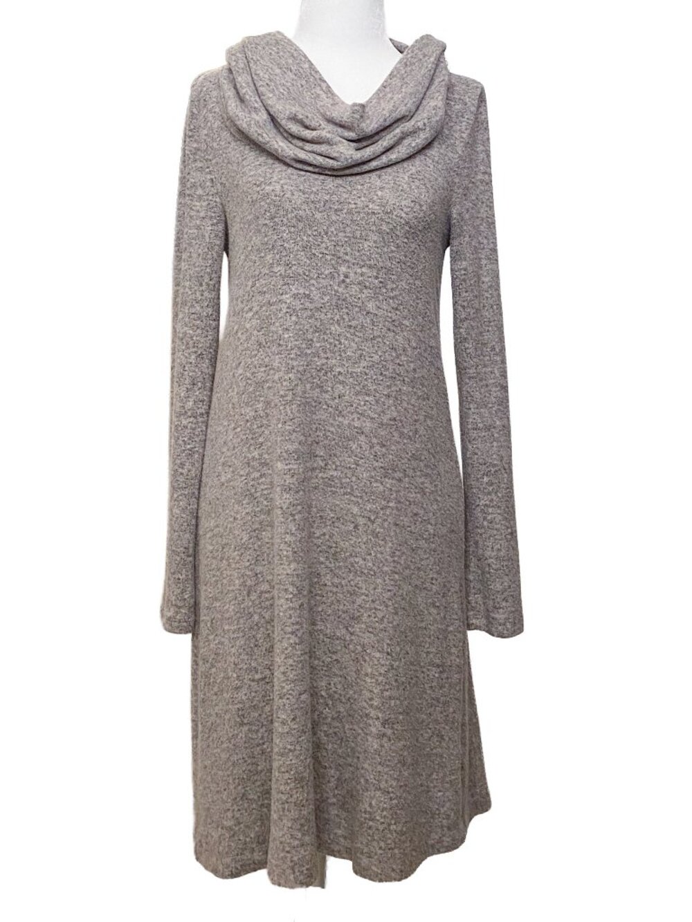 SATURDAY SUNDAY by Anthropologie Cowl Neck Sweater Dress Size S Gray Marled Cozy